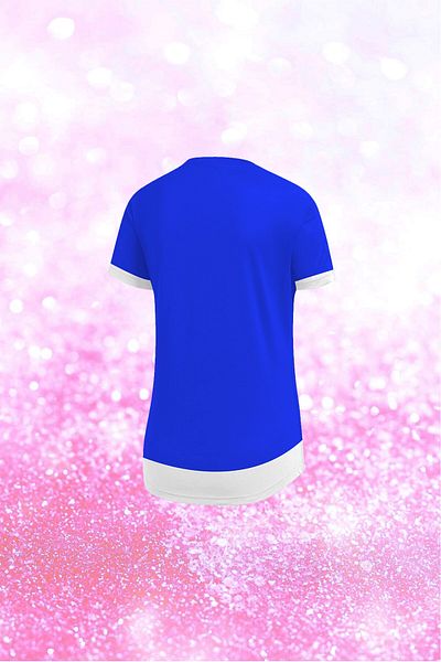 POSEIDON STORM Tricou pentru femei de mărime mare, albastru, din țesătură Dri-fit, fără imprimare, cu decolteu, 4xl-10xl