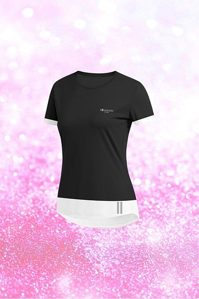 POSEIDON STORM Tricou negru pentru femei de mărime mare, din țesătură Dri-fit, fără imprimare, confortabil pentru mers și alergare 4xl-10xl