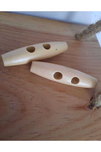 İMREN AKSESUAR 6 Cm Wooden Shepherd Button - 1 Pack of 8 Pieces