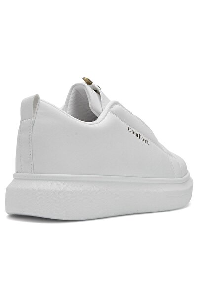 Nstil Αθλητικά παπούτσια με λευκό σχέδιο - Αθλητικά παπούτσια με φερμουάρ, χοντρό τακούνι, οβάλ μύτη 111