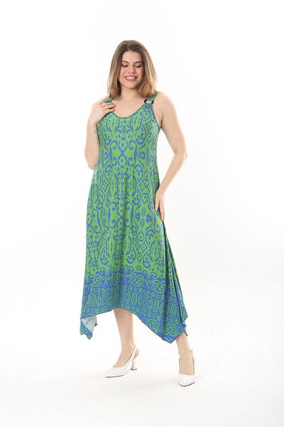 CNG MODA Large Size Buckle - Thick Strap Combed Cotton Dress