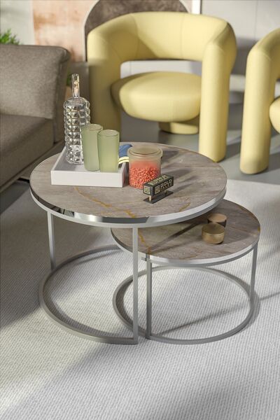 GOLDFALEZ Orta Sehpa Ikili Lüx Specıal Gümüş Gordion