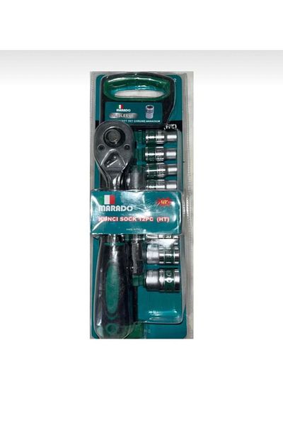 YDGR 11-Piece 1/2'' Ratchet Professional Socket Set - Strong and Precise Ideal for Screw Tightening and Removal