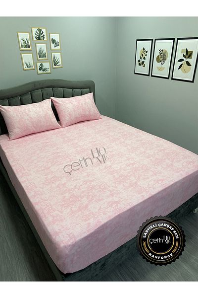 Çetinhome Elastic Fabric Double and Oversized Sheet Set - Shadow Powder