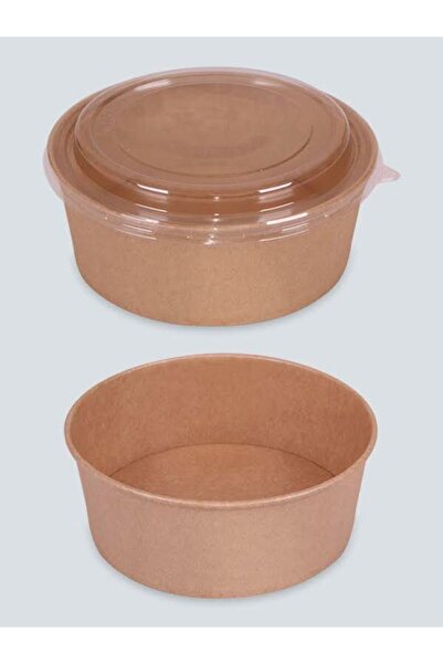 aspack 38 Oz Kraft Karton Salata Kasesi Pet Kapak Takım 100'lü