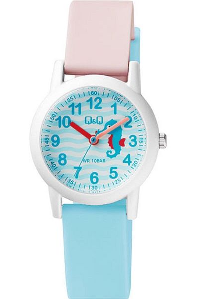 Q&Q Sea Horse Patterned Waterproof Children's Wristwatch - Double Color