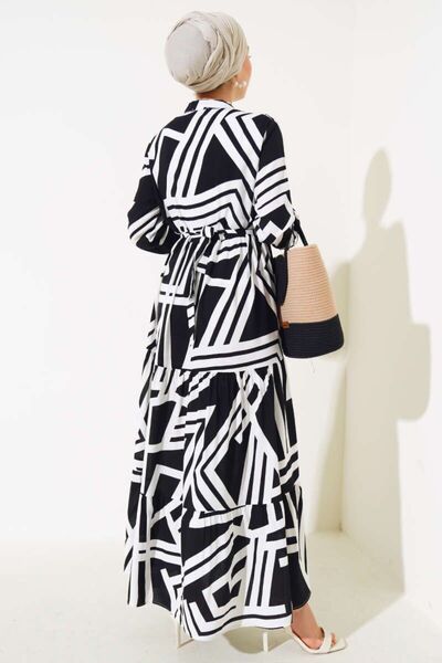 YILMAZBARMAZ Γυναικείο φόρεμα βισκόζης - ριγέ σχέδιο