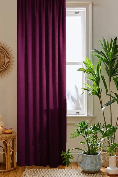 home color home ستارة خلفية مخملية على شكل قرص العسل بلون البرقوق مقاس 140 × 260 برباط إضافي مخيط بشكل مستقيم