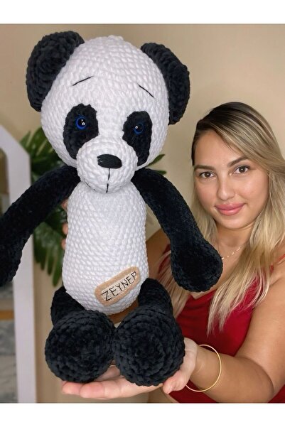 Homesinti 60cm el yapımı Amigurumi panda (isim işlenebilir)