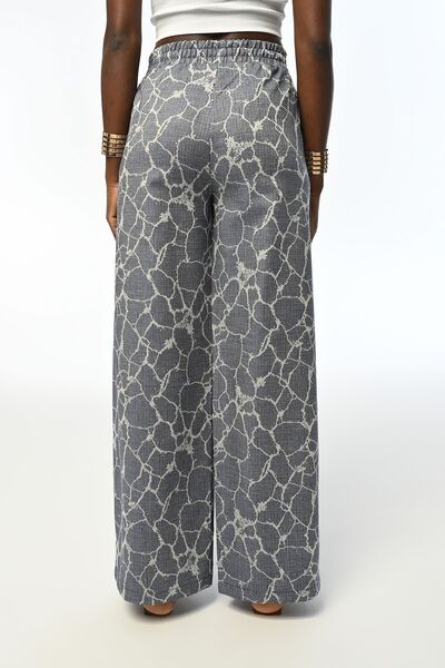 Orfeo Negro Штани з широкими штанинами та візерунком - жіночі еластичні штани з високою талією