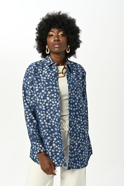 Orfeo Negro Cămașă oversize pentru femei cu model