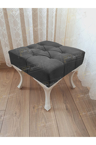 aldagelsin Kapitoneli Makyaj Pufu Ayak Ucu Puf Beyaz Ayak (45*45)