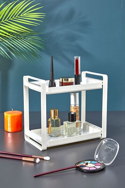 ASlife Home 2 Tiers Makeup Organizer Bathroom Organizer Shelf Stand