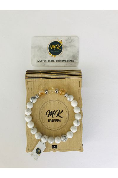 MK tasarım HAVLIT Silvery Stone Bracelet - MKT37002