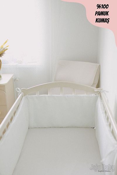 Jaju Baby Plain White 60x120 Montessori/crib Edge Protection Custom Size