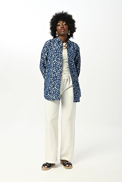 Orfeo Negro Γυναικείο πουκάμισο Oversize με σχέδιο