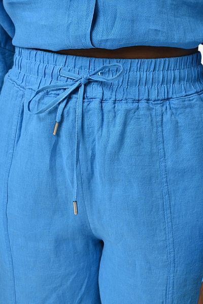 Orfeo Negro Women's - Straight Linen Pants, Comfortable Fit and Elastic Waist