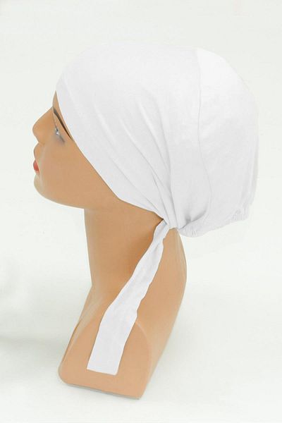 Ka Hijab Λευκό Lycra χτενισμένο βαμβακερό καπό