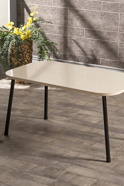 GOLDFALEZ Orta Sehpa Metal Ayak Krem Kr