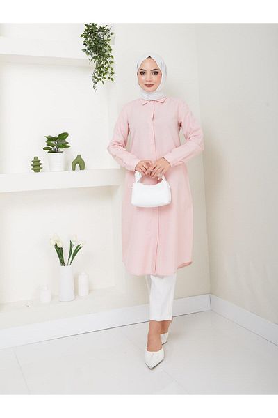 Kirazgym Longshirt-Tunika aus Popeline-Stoff