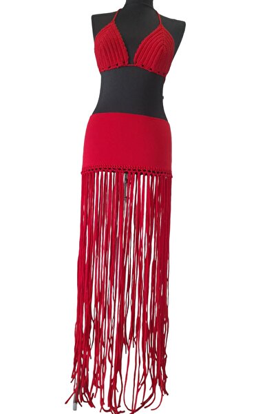 bi ters bi düz UZUN PÜSKÜLLÜ PAREO ETEK