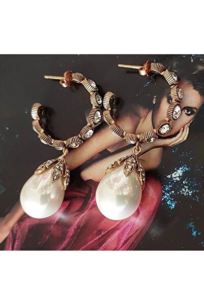 TMD AKSESUAR أقراط دائرية مرصعة بالألماس العتيق مرصعة بحجر الزركون واللؤلؤ ال...