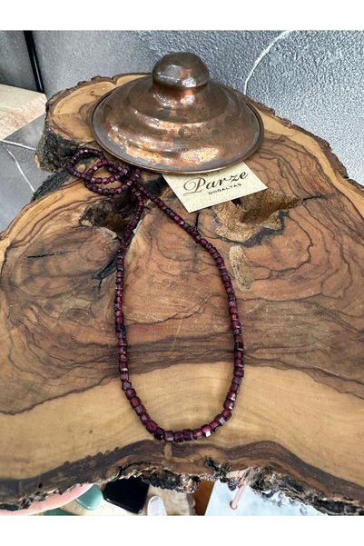 parze doğaltaş Lal (Kırmızı Garnet) Dizi Kolye