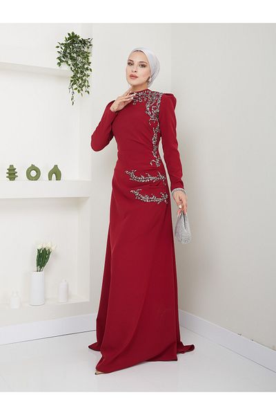 Modahiro Sea Hijab Evening Dress - DNZ00001 Model