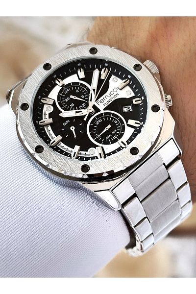Ferrucci Function Steel Strap Silver Color Men's Wristwatch 3 Atm Water Resistant