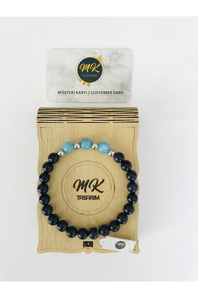 MK tasarım Blue Quartz Stone - Real Star Bracelet Mkt39003