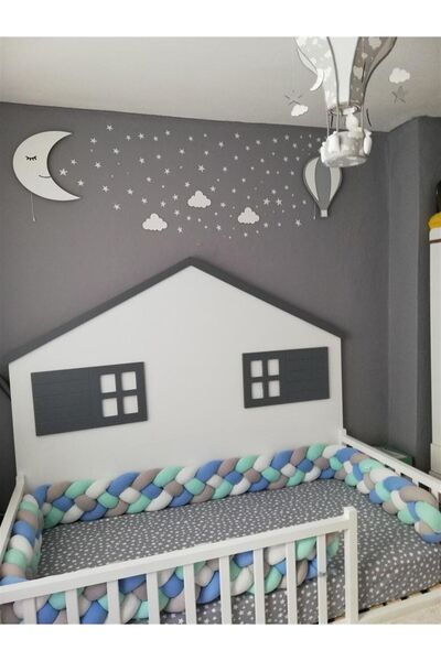 Jaju Baby Karışık 4 Renk 90x190 4 Örgü Koruma Montessori/beşik Yatak Koruyucu...
