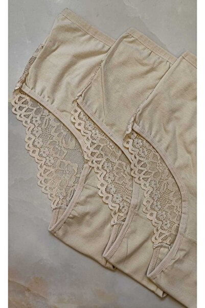 AVESŞENER High Waist Lace Women's Bato Panties - 3-Piece Plus Size Slip Set