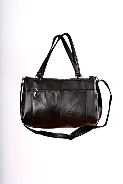 CüzCan Чорна натуральна шкіра, унісекс, циліндрична модель, сумка через плече та ручна сумка