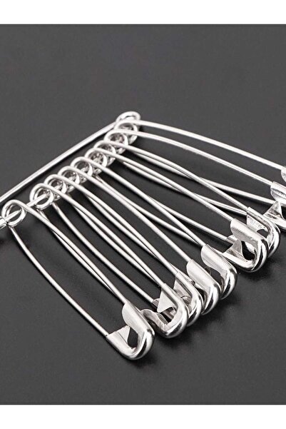 ella'nın çarşısı Çengelli İğne 7,5 Cm 12 Adetli Çelik Çatal İğne (1 SET) No 7