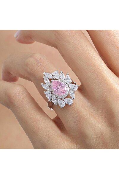 Effective Diamond İstanbul İhtişamı Pink Taşlı Gümüş Yüzük