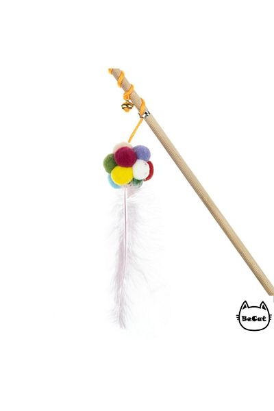 Be Cat Colorful Cat Fishing Rod with Pompom and Bell