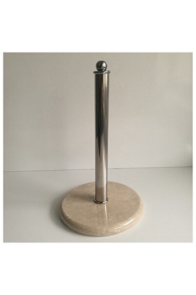 BMK MERMER Mermer Kağıt Havluluk (BEJ - KROM KAPLAMA) : Çap 18 Cm - H: 30 Cm