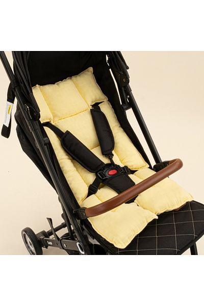 Yunikobaby Yellow Muslin Muslin Baby Stroller Cover and Cushion