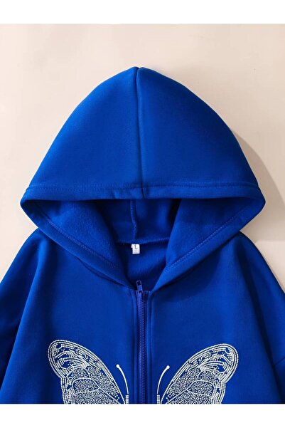 NoVibe Φούτερ με στάμπα πεταλούδας Unisex Oversize με κουκούλα