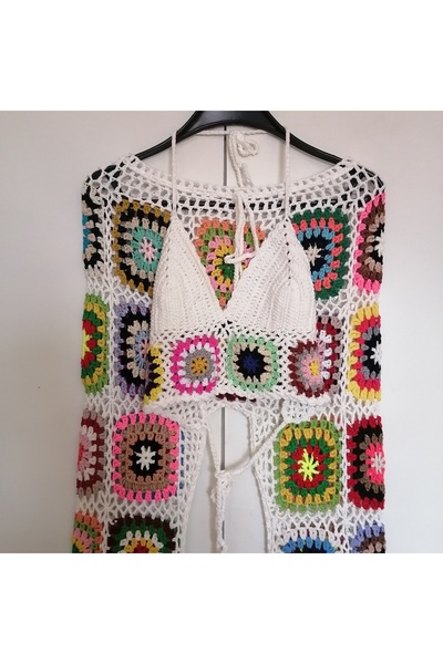 Butik Tülin Acrylic Authentic Pants and Top Set - Multi-Color Pattern, Perfor...