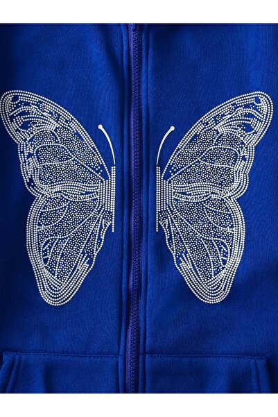 NoVibe Φούτερ με στάμπα πεταλούδας Unisex Oversize με κουκούλα