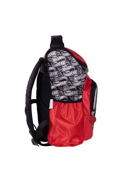 WİGGLE Hot Wheels Red Children's School Backpack - Embossed Pattern, 2 Compartment Pockets