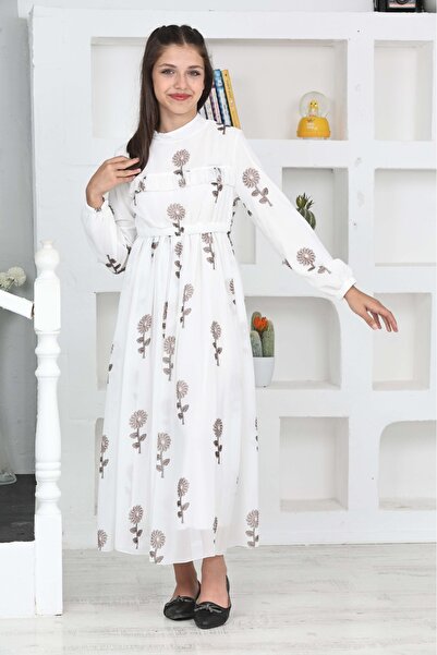 Asortix Cvetni dezen Pamuk Postavljeno Šifonska haljina - Duga, puna dužina, ...