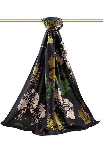 Vissona Γυναικείο σάλι πολυτελείας Medina Silk Emerald Green