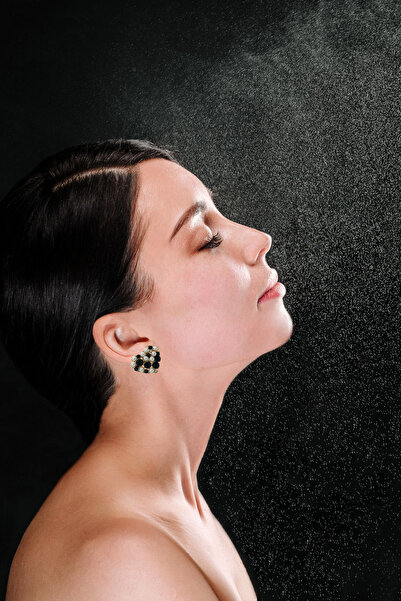 PSGT Vintage inci boncuklu soyut Kalp tasarımlı Kadın zirkon küpe