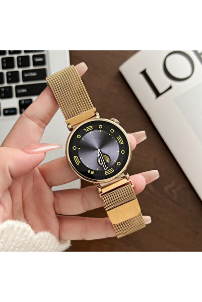 PSGT Huawei için 18mm manyetik kayış izle GT4 41mm paslanmaz çelik Metal deği...