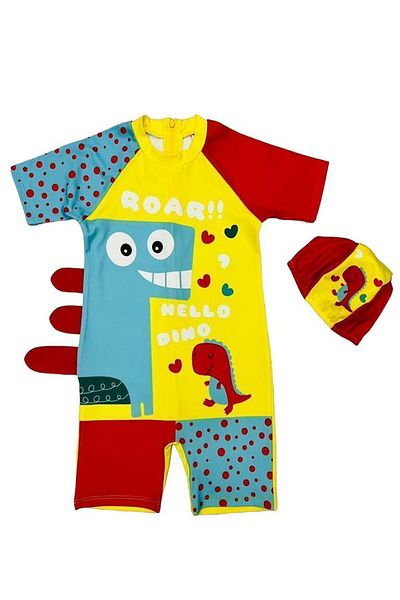 ÖYKÜ KİDS Baby Boy-Child Swimsuit - Sweet Dino and Shark Themed