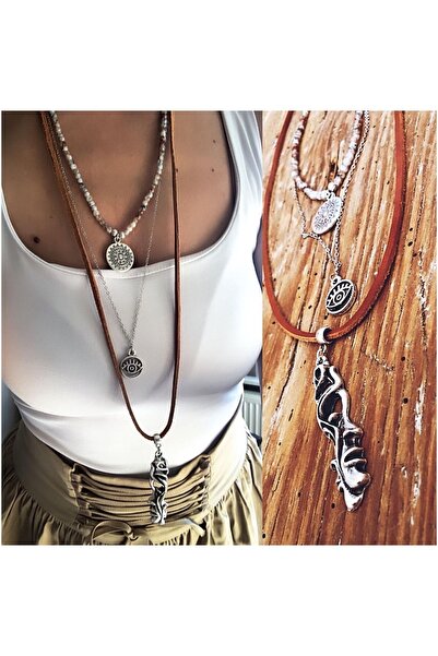 by özllem Deri Tasarım Mask Kolye Set