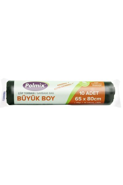 Polmix Büyük Boy Çöp Poşeti -siyah 10'lu 65x80 cm