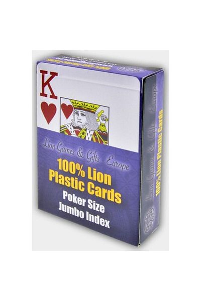 Lion بطاقات البوكر البلاستيكية LION Texas Holdem - سطح أزرق